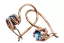 Aigue-marine Or rose 14 carats vintage d'origine Des boucles d'oreilles Vintage vec053r
